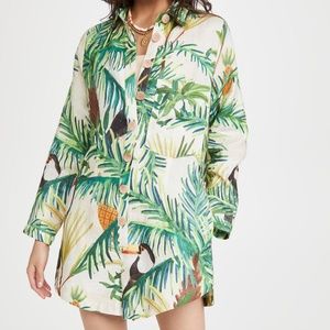 Farm Rio Paradise Toucan-Print Romper - Off White (Never Worn)